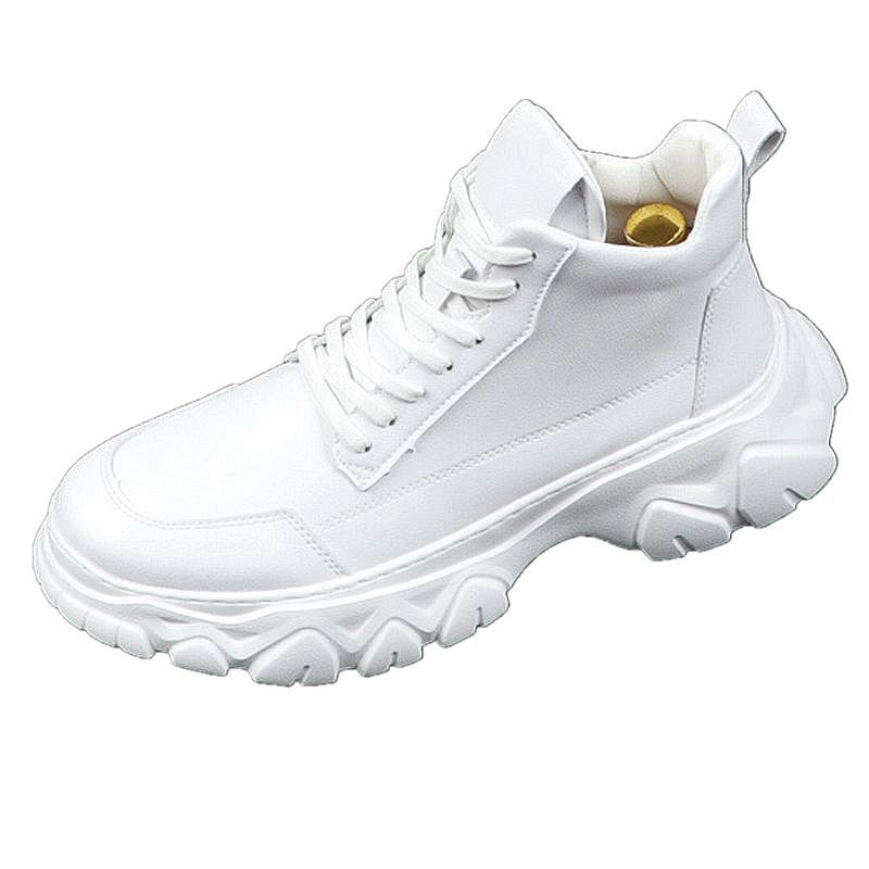 Pánské luxusní módní platformové boty Značkový designér Černé bílé boty Kovbojské Pravá kůže Tenisky Pohledné Kotníkové Botas Hombre