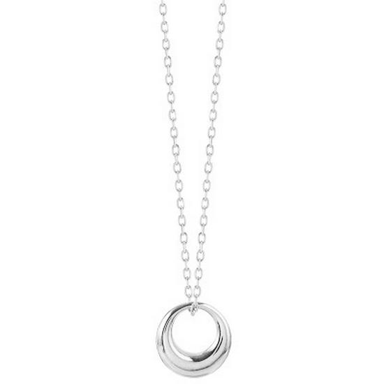 Su Chuang S925 Sterling Silver Geometric Circle Necklace - Minimalist High-End Design, Cold Style Clavicle Chain for Women 925 Sterling Silver