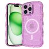 For iPhone 16 Pro Magnetic Case Wave Edge Glitter TPU Phone Back Cover