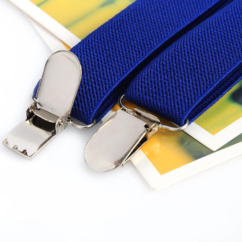 Versatile Unisex Y-Back Elastic Suspenders, 2.5cm, British Blue