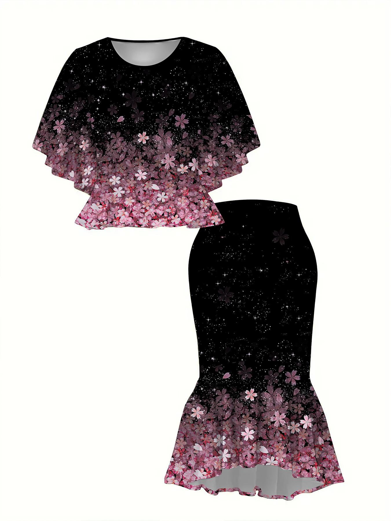 

Классический тотемный женский принт, напечатанный на 3D-принтере, Модный большого размера, Элегантный, Универсальный для всех сезонов. Футболка, Юбка и Комплект, Модный Стиль 1XL чёрный