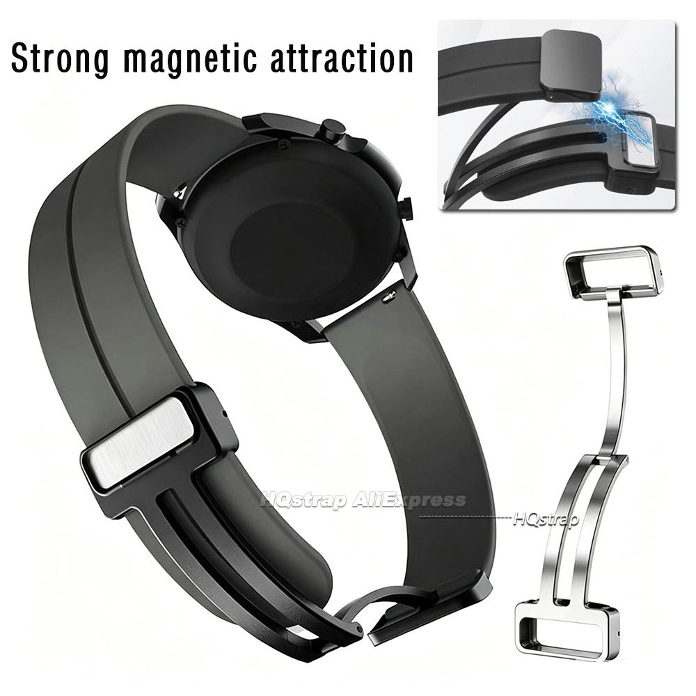 Magnetic Silicone Watch Strap 18mm 20mm 22mm Bracelet Magnetic Metal Buckle Wristband Quick Release Men Women Band Accessories