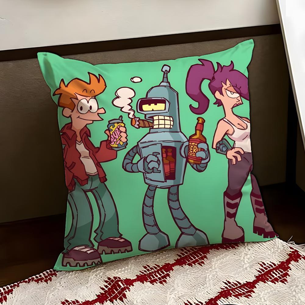 Anime FFuturama Cushion Cover Reversible Soft Durable Pillow Cover Home  Car MultiScene Use for Daily Comfort