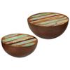  Bowl-shaped Coffee Tables, Set of 2, Solid Reclaimed Wood