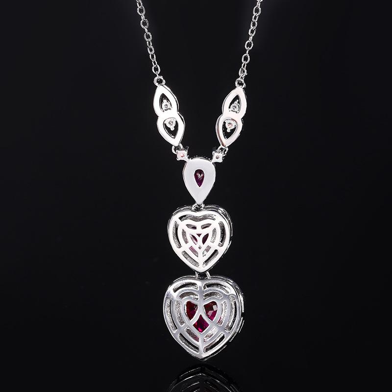 Jewelry Copper Plated Real Gold Simulation Color Treasure Premium Heart Necklace Women'S 8 * 8-10 * 10