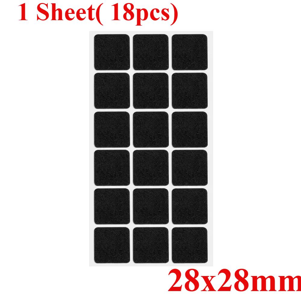 180/18Pcs Felt Pad Sticker Self Adhesive Desk Chair Sofa Legs Pads Square Round Bottom Furniture Table Legs Anti Scratch Cover
