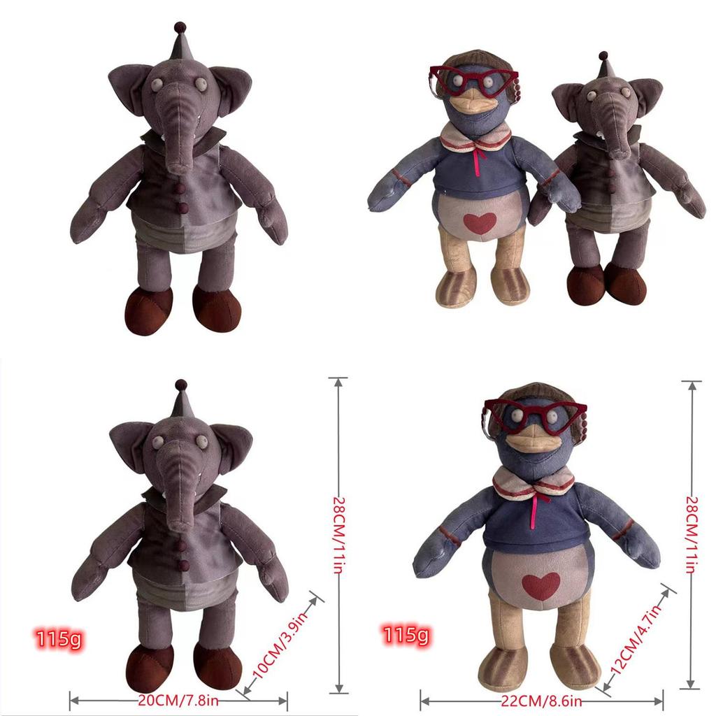 New Fnaf Dlc Mascot Plush Toy Set Elephant And Duck Game Figures