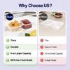 12/24pcs Snack Containers with Lids Thick 8 oz Small Plastic Snack Boxes 2 Compartments Lunch Food Sauce Containers