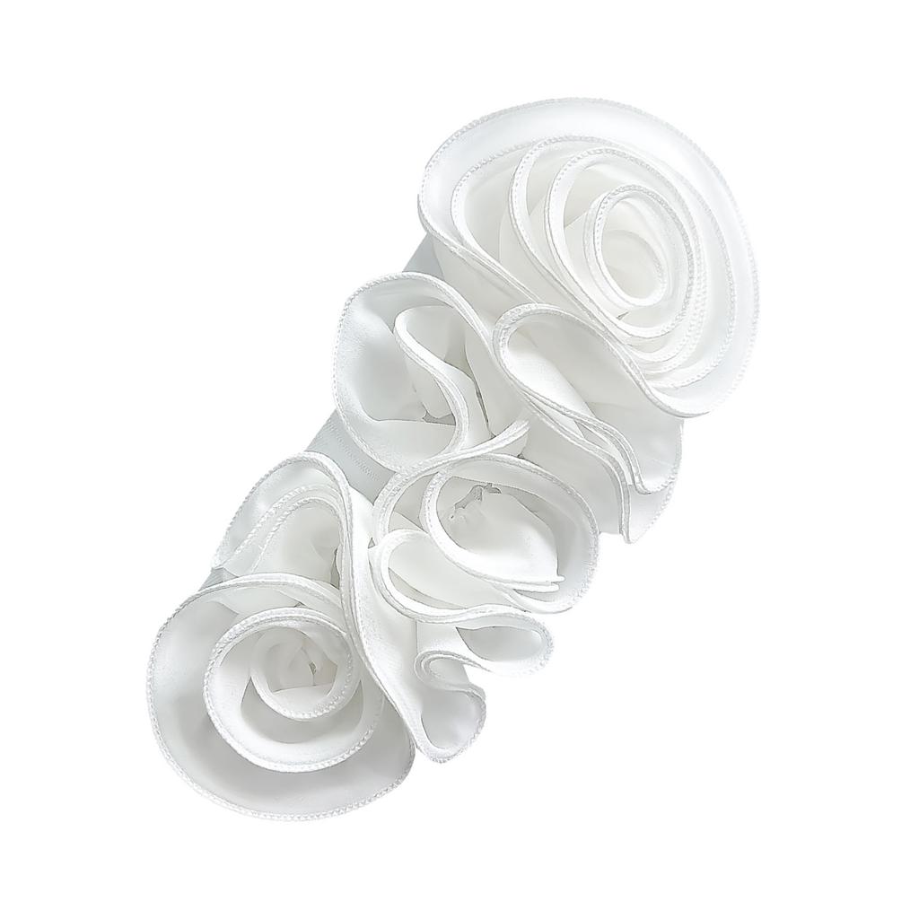 Ruffle Edge 3d Flower Applique for Evening Party Gown Costume Decoration Sewing on Flower Patches for Handcraft Project