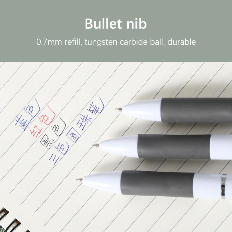 3 Colors In 1 Ballpoint Pen Office School Stationery Red Black Blue 0.7Mm Pen
