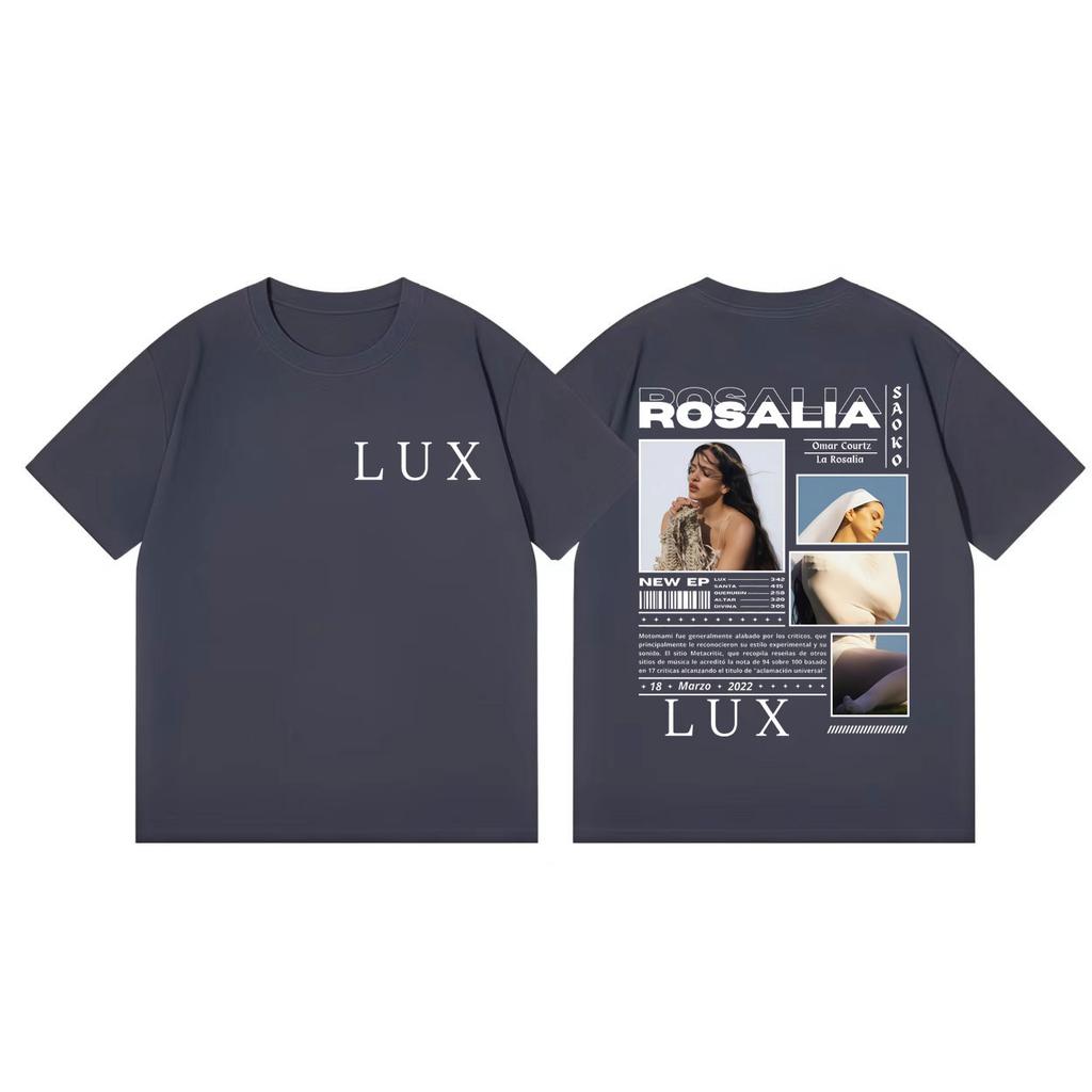 Singer Rosalia Lux Album Graphic T Shirts Unisex Women Fashion Aesthetic Short Sleeve Tshirt Summer Casual Loose Cotton Tshirts