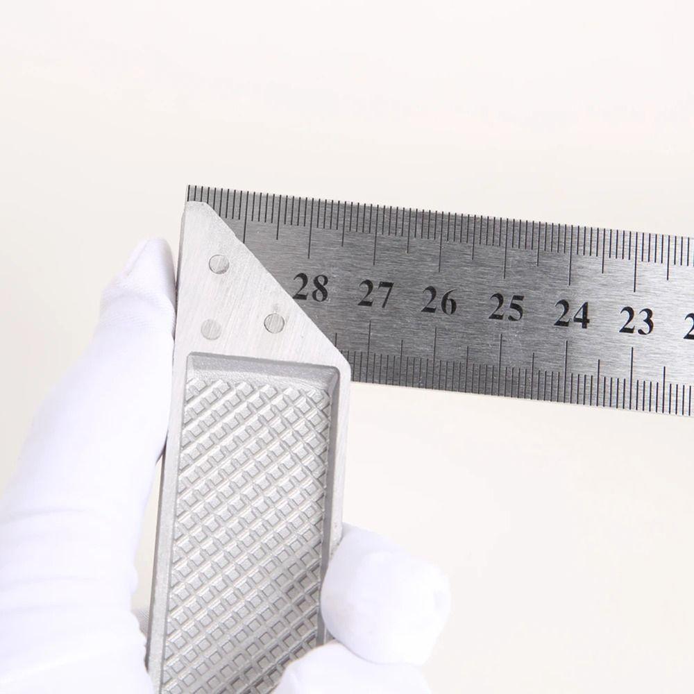 90 Degree Right Angle Steel Ruler Aluminum Handle Right Angle Turning Ruler  Measuring Tool