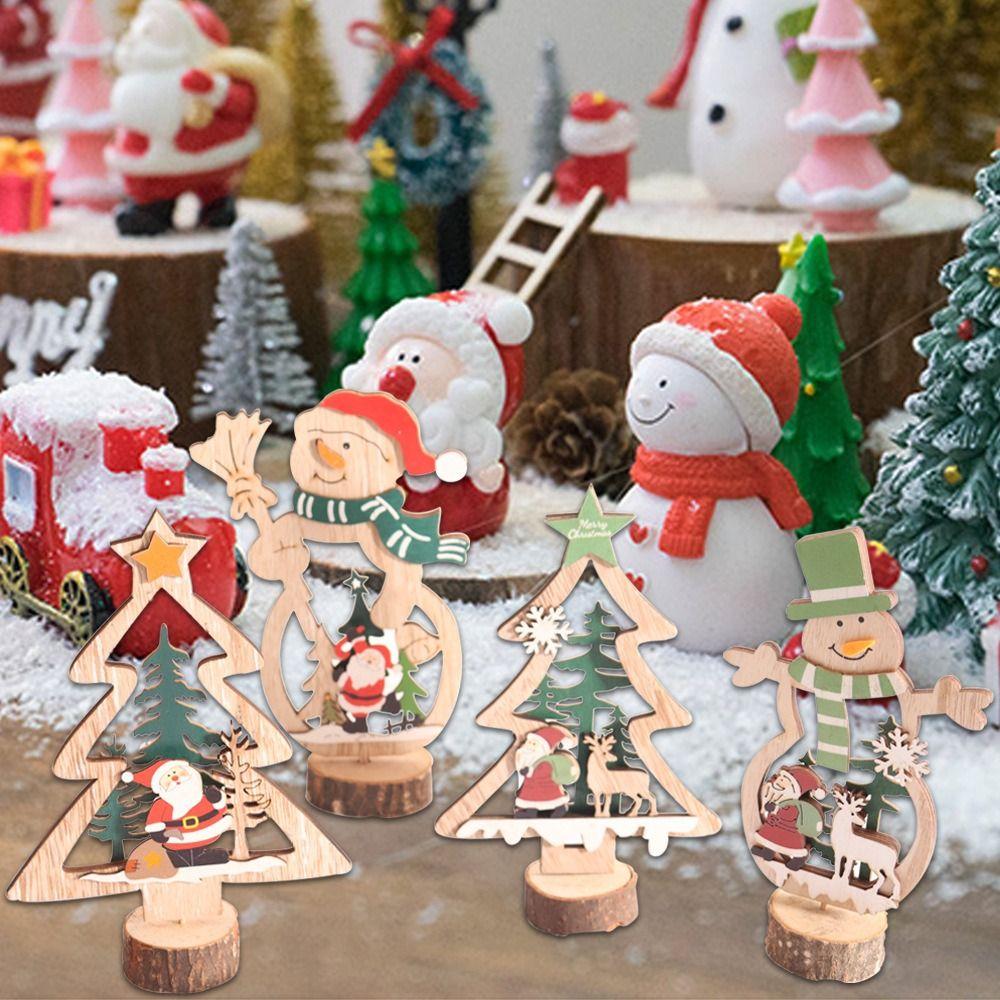 Rustic Christmas Snowflake Wooden Decor Cute Merry Christmas Decoration  Home Decoration