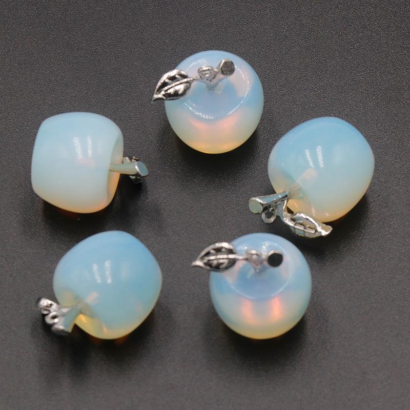 Naturkristall Achat Halbedelstein Amethyst Apfelanhänger Weihnachtsgeschenk