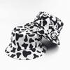 Cow Double-Sided Black and White Cow Panda Zebra Pattern Bucket Hat Women's Summer Double-Sided Hat