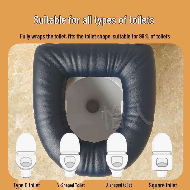 Wasserdichtes Leder Toilettensitz-Erhöhungskissen - Verdickt, Abdeckung für den Heimgebrauch