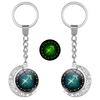 12 Zodia Signs Glow-in-the-Dark Keychain Bag Pendant Time Gemstone Double Sided Glass Ball Keychain