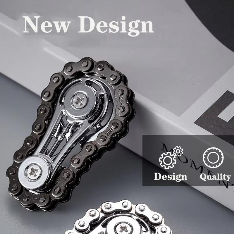 Sprockets Flywheel Fingertip Gyro Fidget Spinner Antistress Anxiety Metal Bike Chains EDC Spinner Fidget Toys For Adult Kids