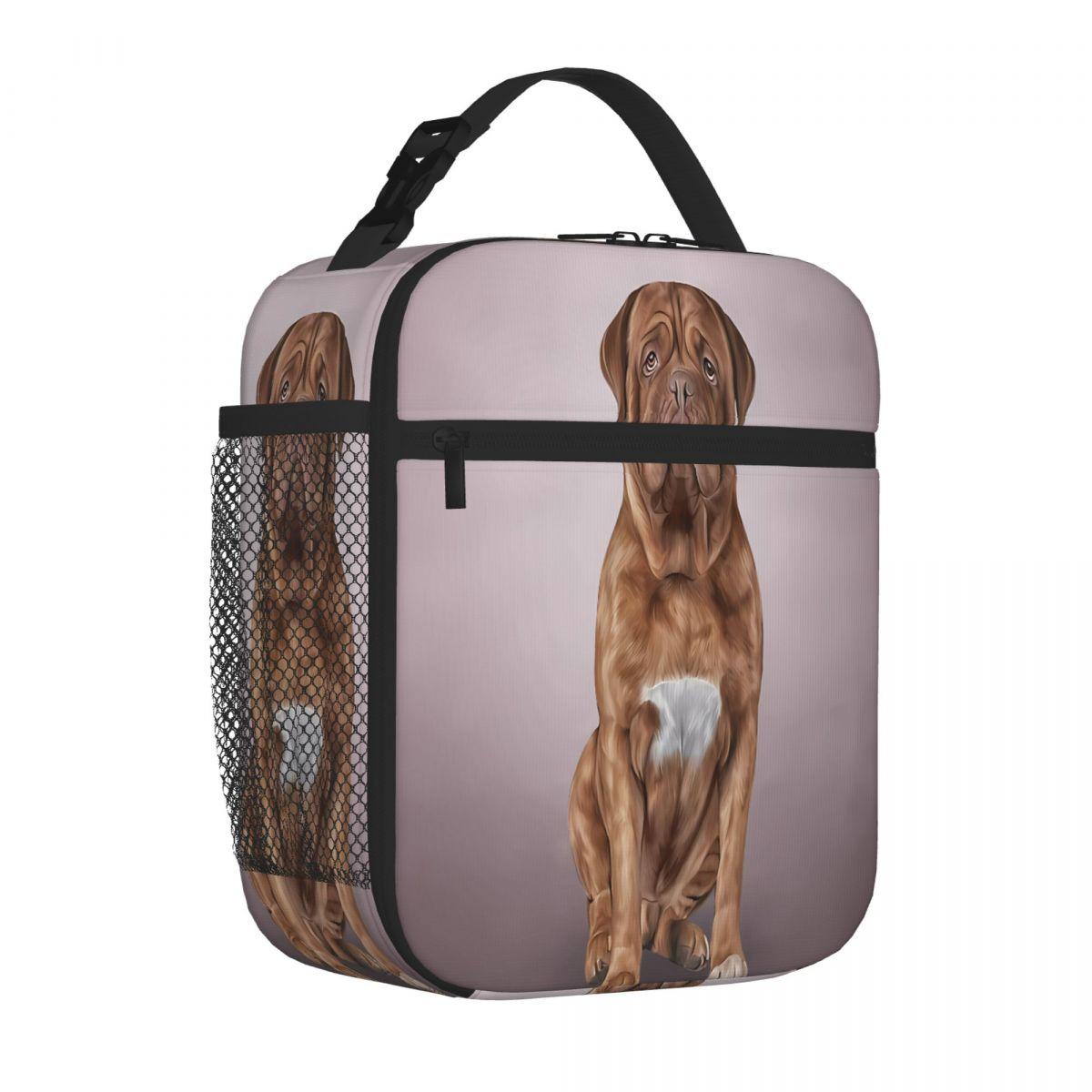 Bestselling Drawing Dog Dogue De Bordeaux Oversized Commuter Lunch Bag Middle School Neoprene Lunch Bag One Size
