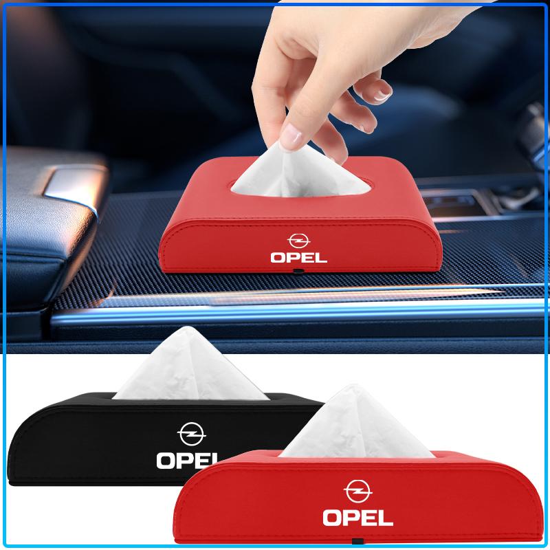 1pcs Car Tissue Box Holder Armrest Box Storage Case Emblem For Opel Astra H G J Insignia Mokka Zafira Corsa Vectra B C D