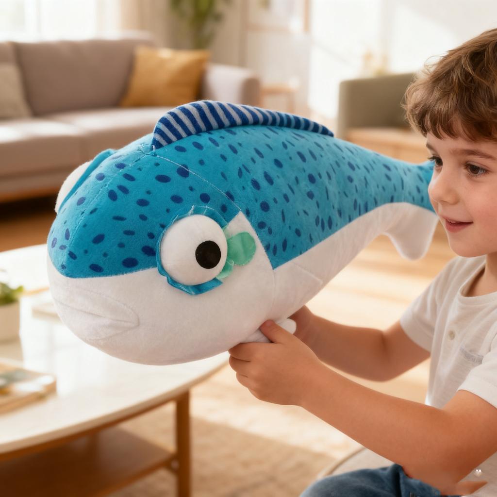 Cute And Fun Blue-spotted Fish Plush Toy:  The Playful Softness Of The Ocean Into Every  Of Life