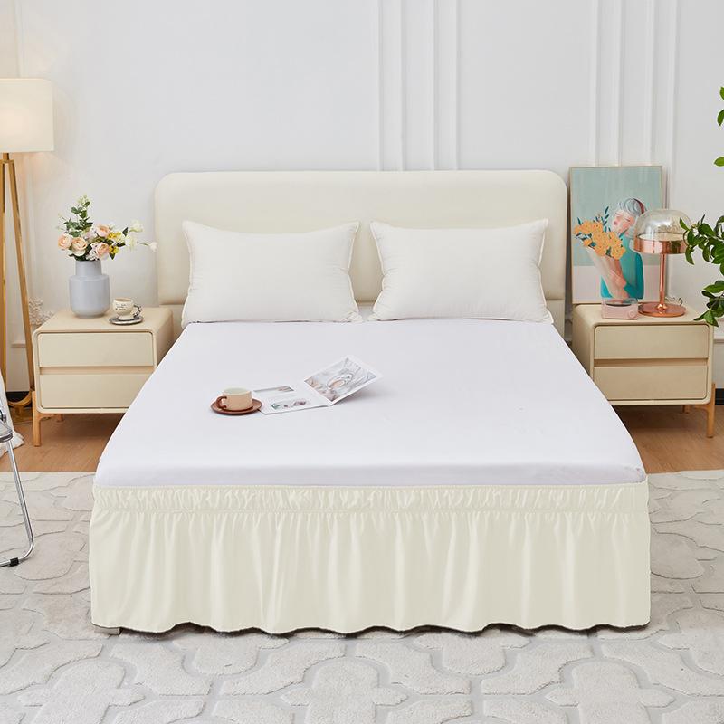 King Queen Twin Wrap Around Dust Elastic Ruffle Bed Skirt Bedding for Easy Fit Wrinkle-Free Washable Fade Resistant Home Decor