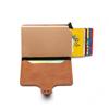 Men's RFID Blocking Pop-Up Card Holder, Men's Premium PU Leather & Metal Slim Wallet, Women's Automatic Business Casual Card Bag