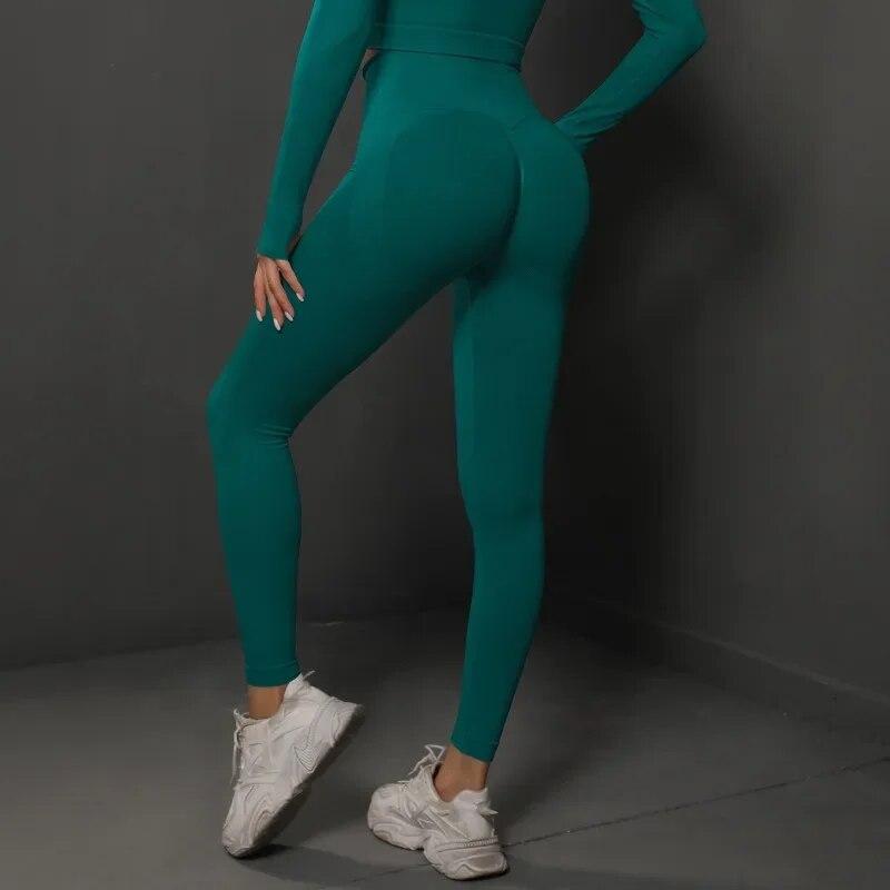 Bezešvé Sportovní Legíny Fitness Kalhoty na Jógu Ženy Trénink do tělocvičny Ležérní Legíny Žena Tenké Push Up Běžecké Kalhoty s vysokým pasem 30311