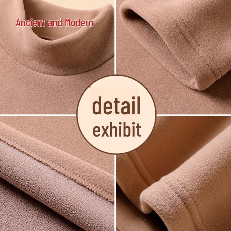 GUJIN Women's Half-High Collar Lamb Fleece Thermal Top