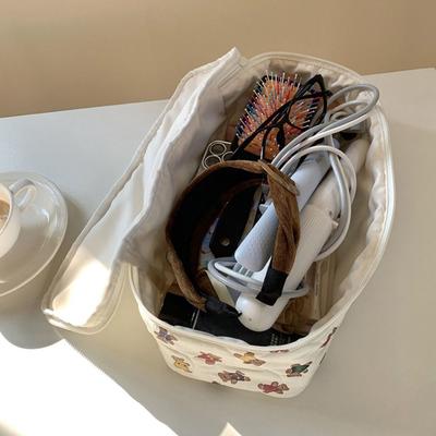 Quilting Cotton Hair Dryer Storage Bag with Handle Large Capacity Carrying Case Dustproof Portable Hair Dryer Carrying Case