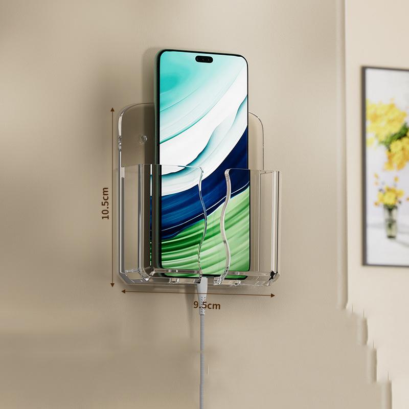 Mobile Phone Wall Holder Universal Cellphone Charge Storage Box Organizer TV Remote Control Hanging Stand Bracket Charging Dock