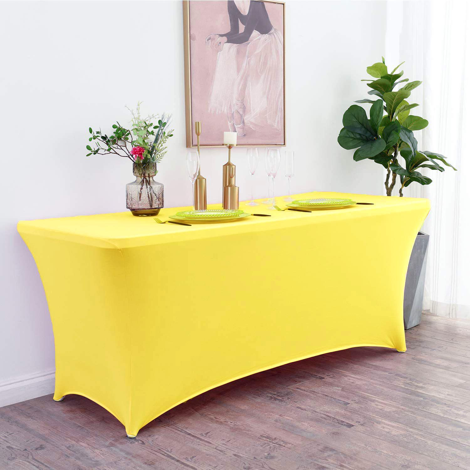 

Luxury Elastic Tablecloth for Weddings & Events - Solid Color, Full Wrap, Rectangular 180x60x75cm