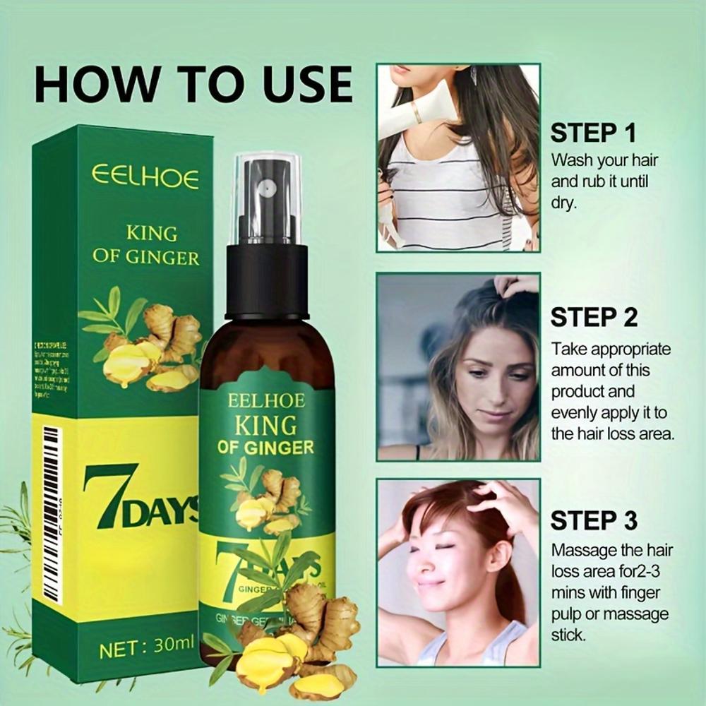 Revitalize Hair with Strong & Shiny Hair Care Massaging Scalp Soft Smooth Hair Ginger Hair Spray