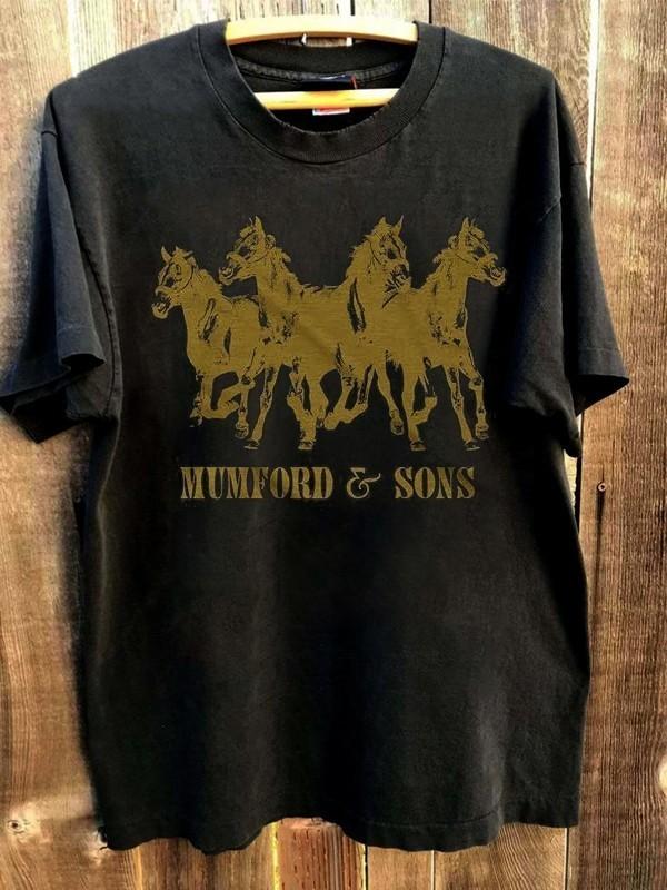 T-shirt Grafica Base Nera Anni '90 Mumford & Sons Taglia S-2345XL HS342 T-Shirt Unisex