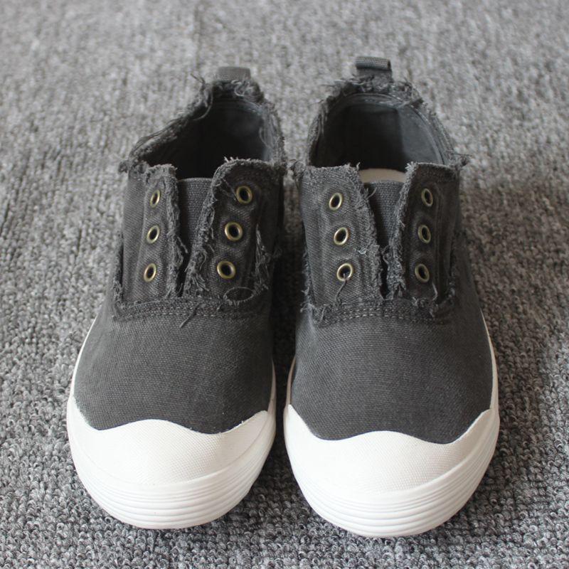 

Женские низкие туфли из мытой парусины — необработанные края, удобные, в корейском и гонконгском стиле 39 чёрный