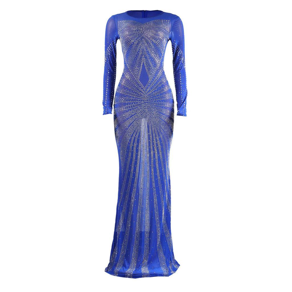 Elegant European & American Rhinestone Evening Gown