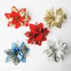 Transform Your Christmas Tree with This Elegant Christmas Poinsettia Glitter Flower Hanging Xmas Party Tree Decoration