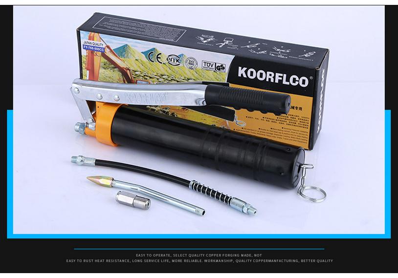 High-Pressure Dual-Action Zipper and Chain Grease Gun for Excavators