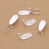 5pcs 10pcs 9x20mm Brass Clip-on Earrings Cabochon Cameo Setting Blank Earring Fixtures Accessories for Findings DIY Components