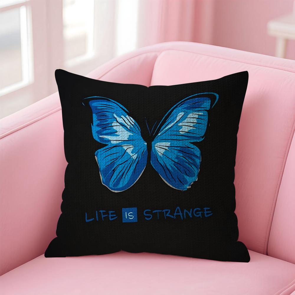 

LLife IsS StrangeE Game Cushion Cover Natural Linen Pillow Case DoubleSided Print Decorative Sofa Pillowcase Home Decor Gift 30x30cm