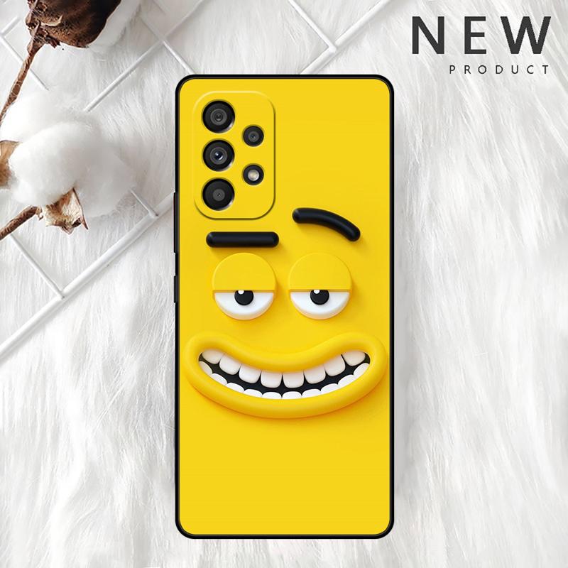 Cute Cartoons Funy Face Case For Samsung Galaxy A54 A52 A14 5G A53 A12 A13 A71 A23 A34 A33 A21s Phone Cover