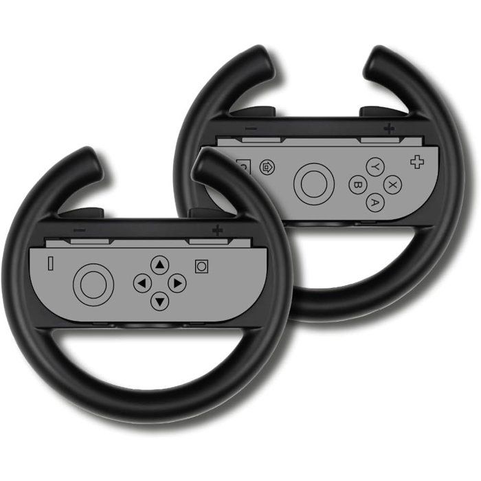 Paire de volants de course - Manettes Joy-Con Nintendo Switch 2 - Konix - Plastique - Noir