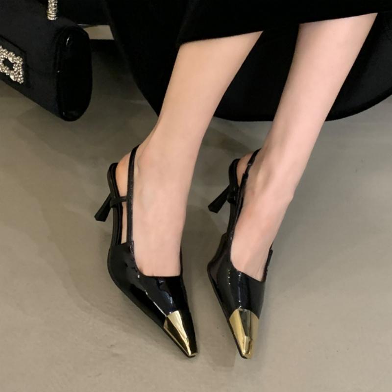 Fashion Bailamos Spring New Band Women Pumps Shoes Fashion Shallow Slip On Slingback Sandals Thin High Heel Dress Sexy Pumps Shoes