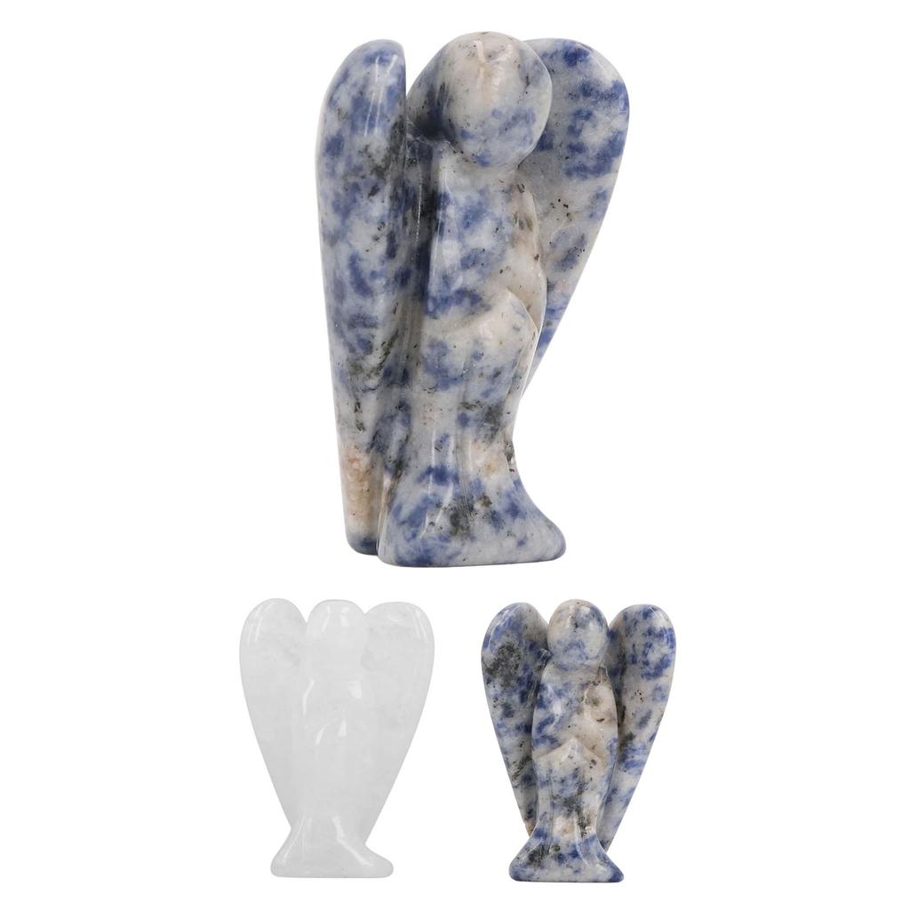 Crystal Angel Figurine 2 Inch Guardian Angel Statue Soothe Mood Pocket Healing Stone