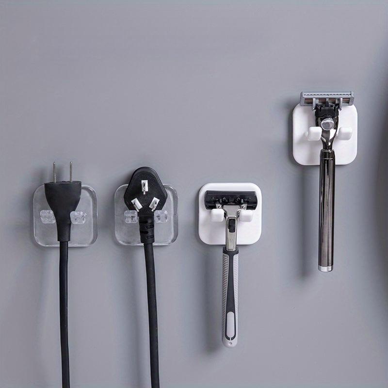 Waterproof Self-Adhesive Razor Hanger - Easy-to-Install Wall Hooks for Razors, Plugs, Bathrobes & Towels - Hypoallergenic