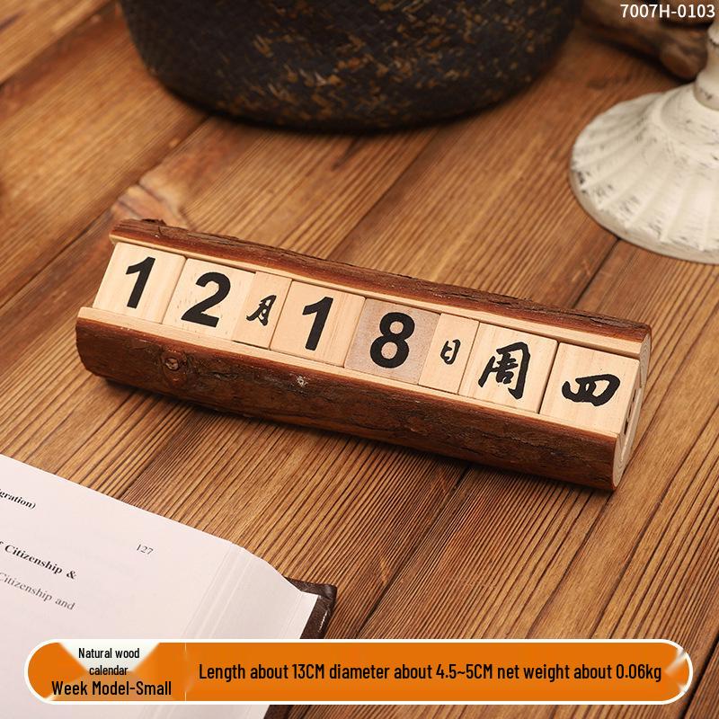Simple Wood Flip Calendar: Perpetual Desk Ornament & Photo Prop