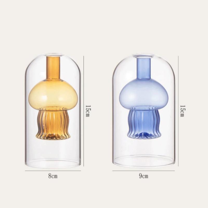 Glass Candlestick Cartoon Jellyfish Candle Holder Ocean Scented Bottle Essential Oil Candle Stick Holder Home Decoration