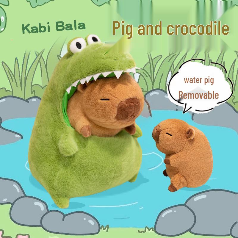 

Creative Transforming Crocodile-Capybara Plush Toy - Cute Capybara Doll for Children 30cm