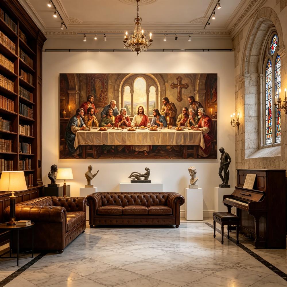 Ultima Cena Tela Arte Murale Gesù Apostoli Pittura Cristiana Pittura su Tela Religiosa Decorazione Soggiorno Sala da Pranzo Cuadros
