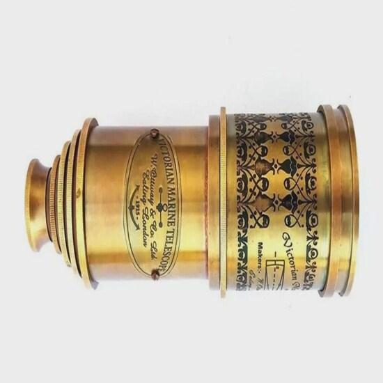Nautical 20" Victorian Marine Brass Telescope Spyglass With Wooden Box Gift